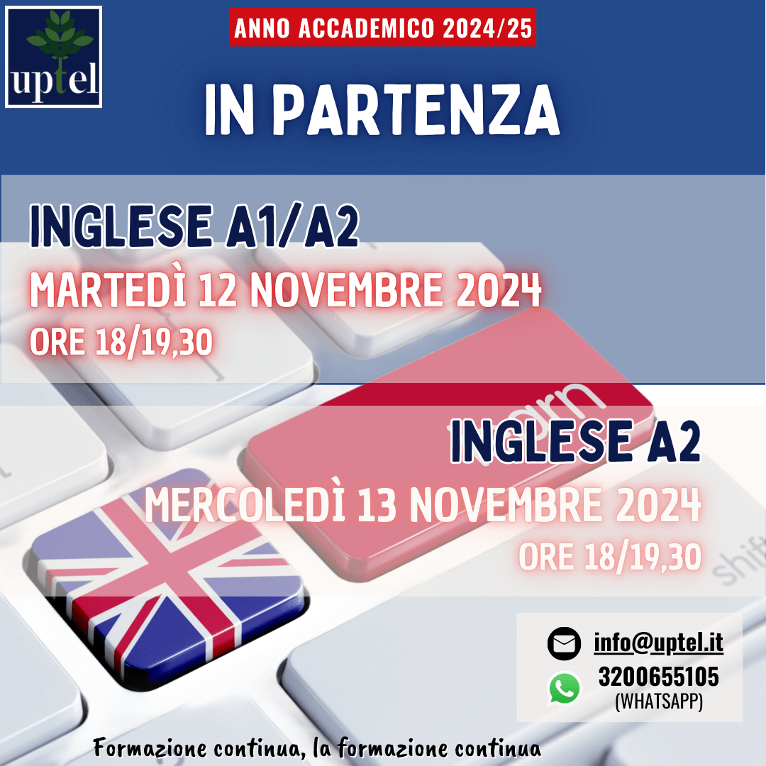 Avvio corsi: Inglese A1-A2 e Pre intermediate